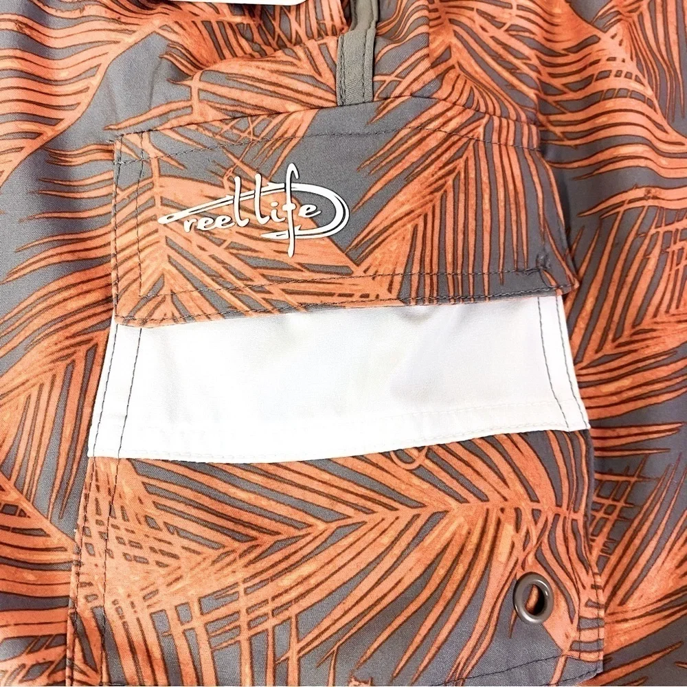 Reel Life Silver Filigree Print Board Shorts Size M